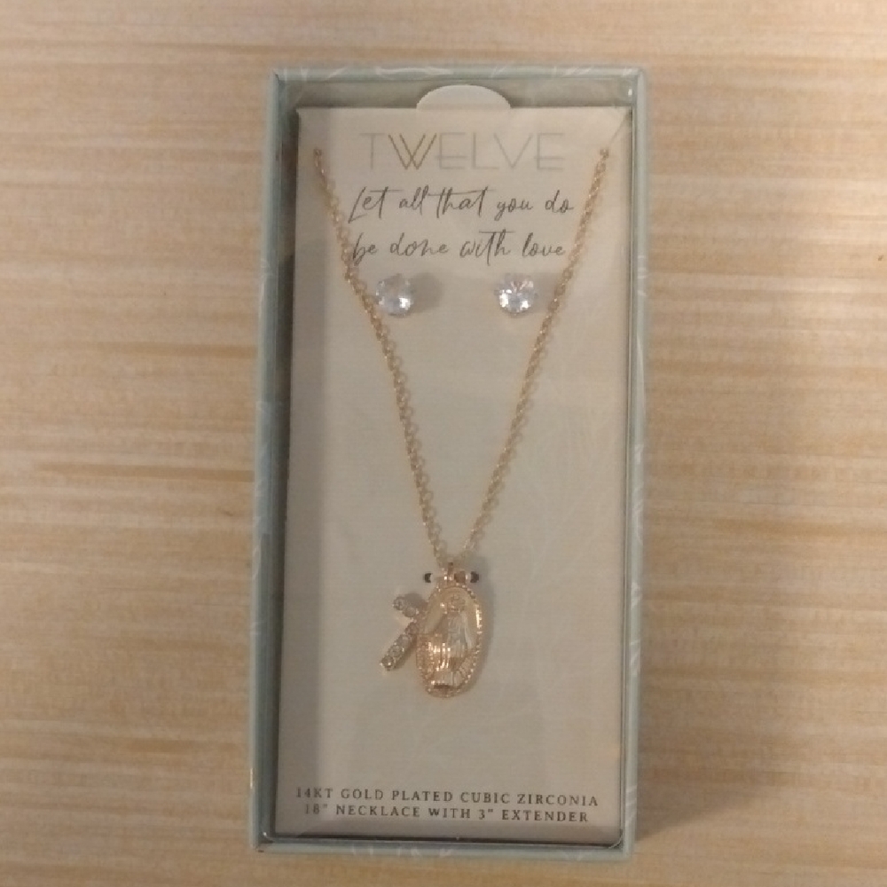 Gold Plated Necklace and Earring Set